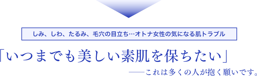 「いつまでも美しい素肌を保ちたい」 ――これは多くの人が抱く願いです。